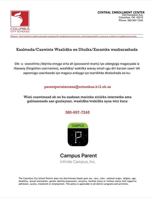 Campus Parent Assistance - Somali
